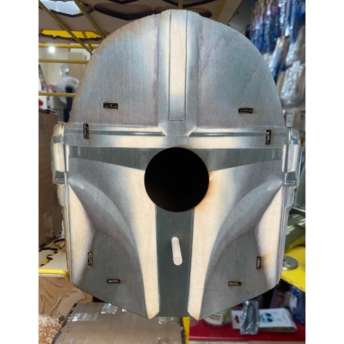 laser cut and printed Bird Box Helmet